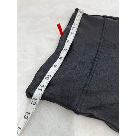 SPANX Size S Faux Leather Leggings Coated Black - Picture 6 of 16